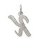 Sterling Silver Medium Script Initial Letter K Charm Jewerly 18mm x 8mm